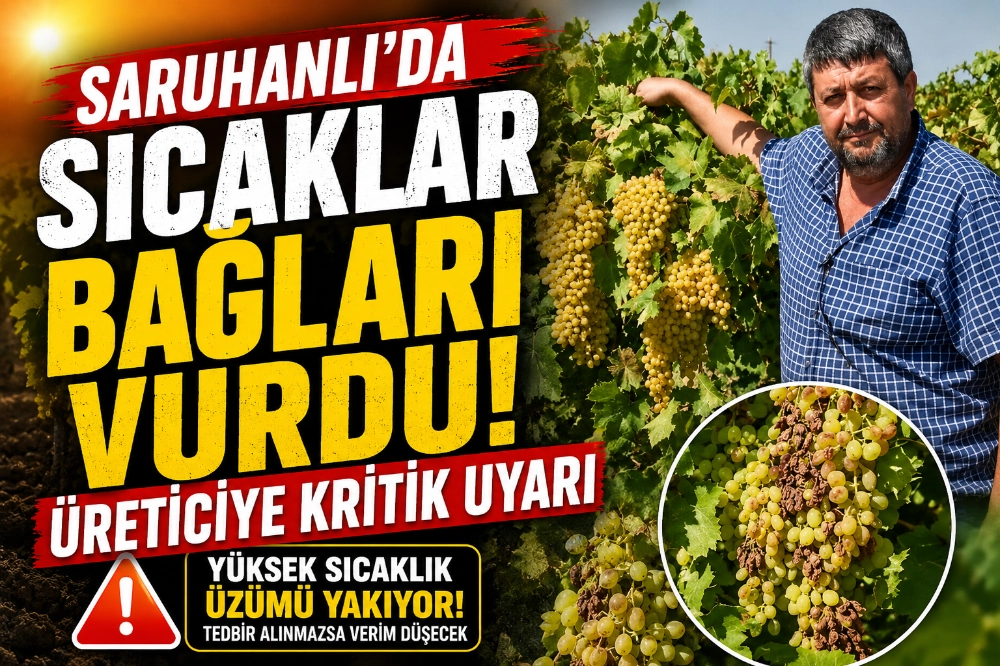 Saruhanlı’da sıcaklar bağları vurdu! Üreticiye kritik uyarı
