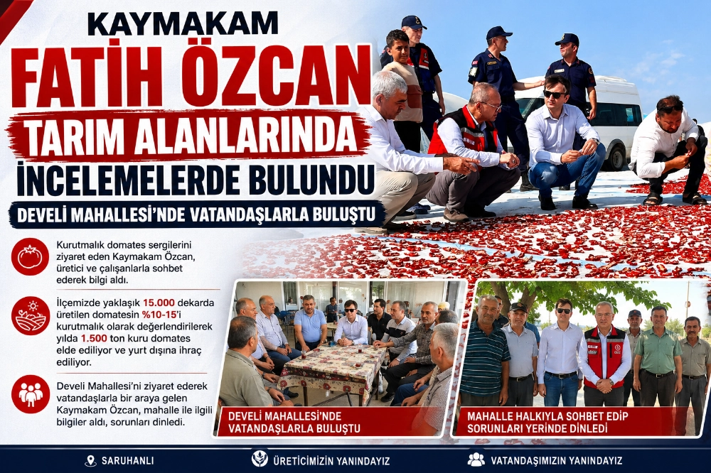 Kaymakam Fatih Özcan Tarım Alanlarında İncelemelerde Bulundu, Develi Mahallesi’nde Vatandaşlarla Buluştu